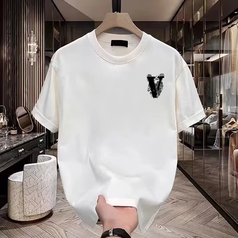 Black Graphic Print V Logo Oversized T-Shirt