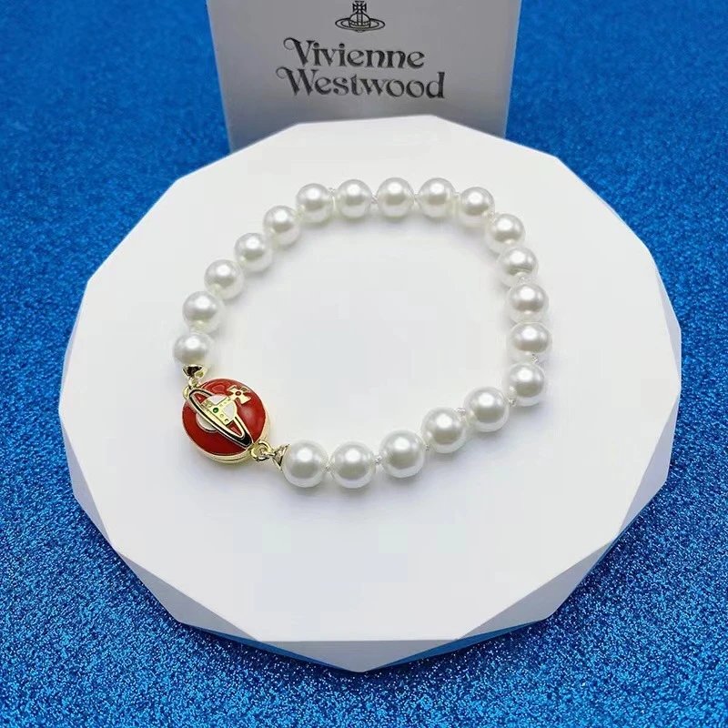 Vivienne Westwood Pearl White Orb Charm Bracelet