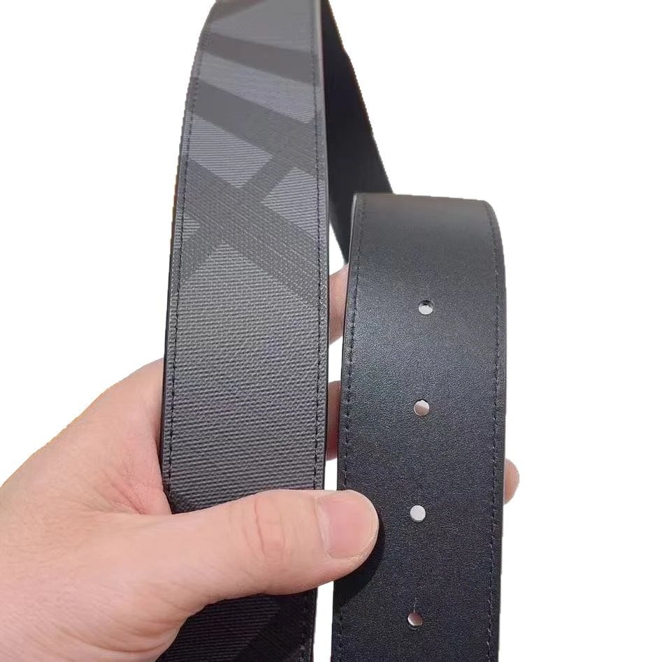 Burberry Icon Check Black Gold Buckle Belt