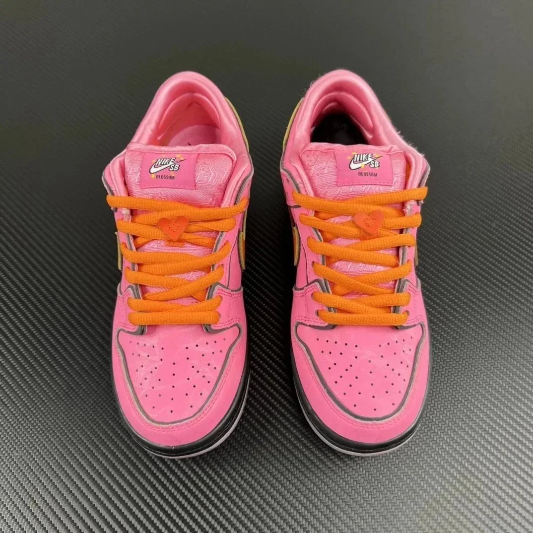 Nike Dunk Low Pink Orange Swoosh Casual Sneakers