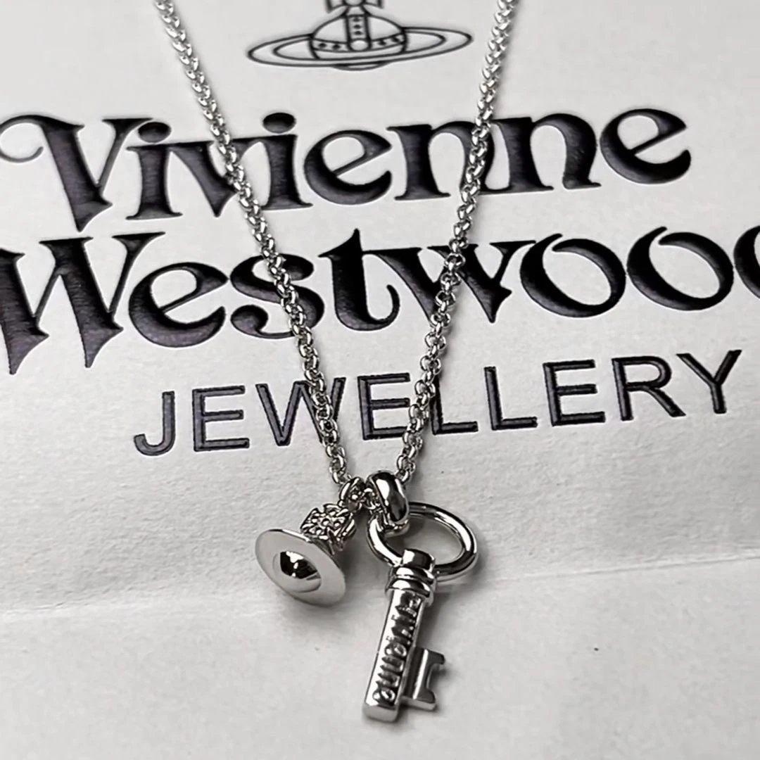 Vivienne Westwood Silver Key And Orb Pendant Necklace