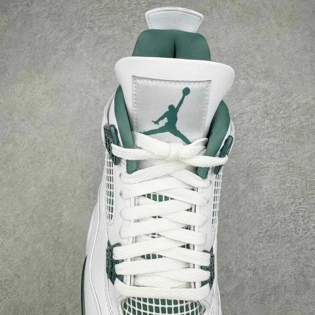 Nike Air Jordan 4 Green White Black Retro Basketball Sneakers