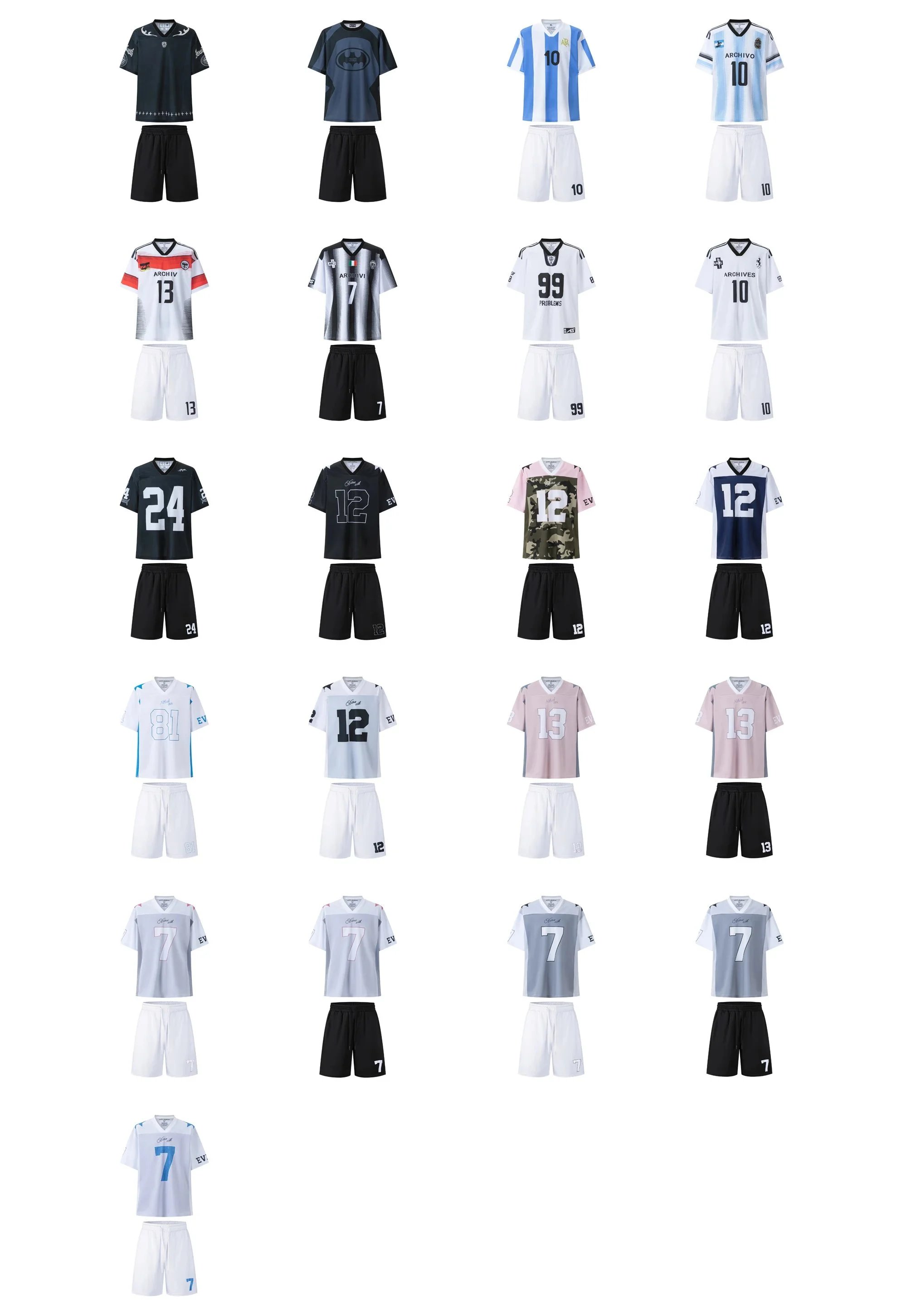 Archiv Argentina Light Blue White Striped Soccer Jersey