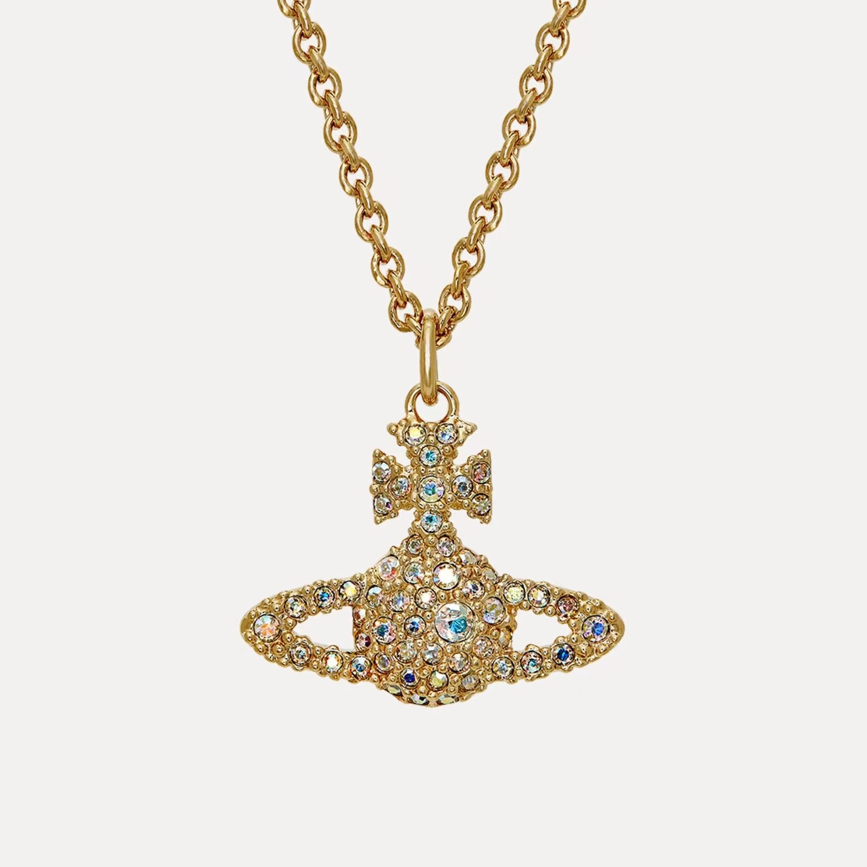 Vivienne Westwood Orb Gold Silver Crystal Pendant Necklace