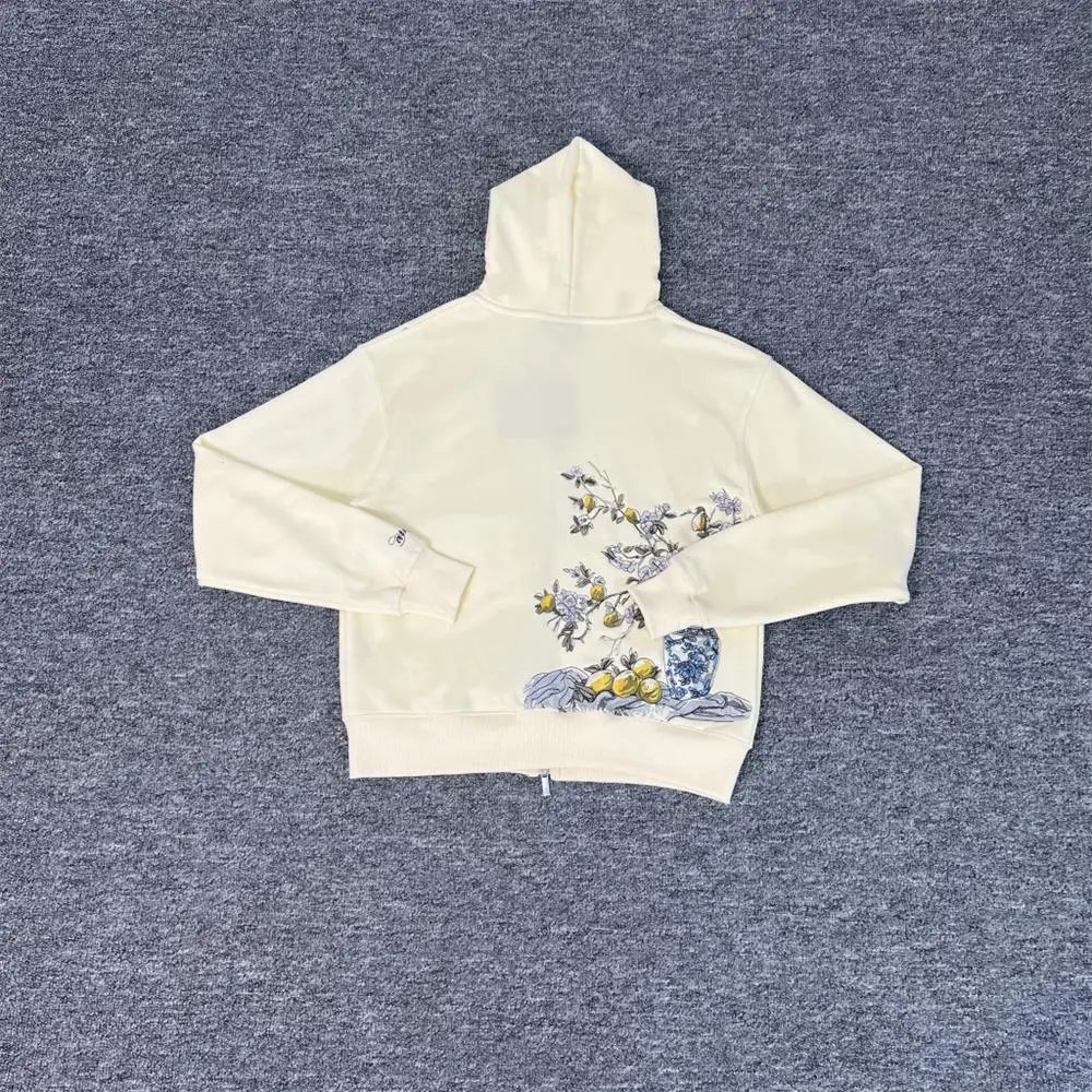Black Hooded Sweatshirt With Embroidered Horse Rider Motif Streetwear