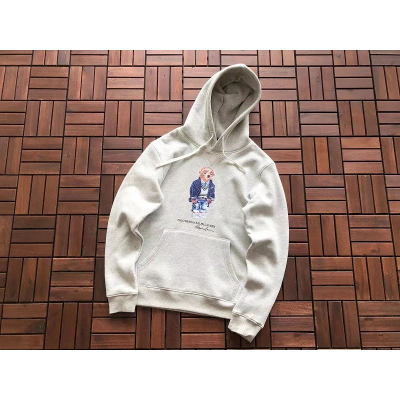 Ralph Lauren Hoodies & Sweatshirts Polo Bear Graphic Pullover Hoodie — L043 gray