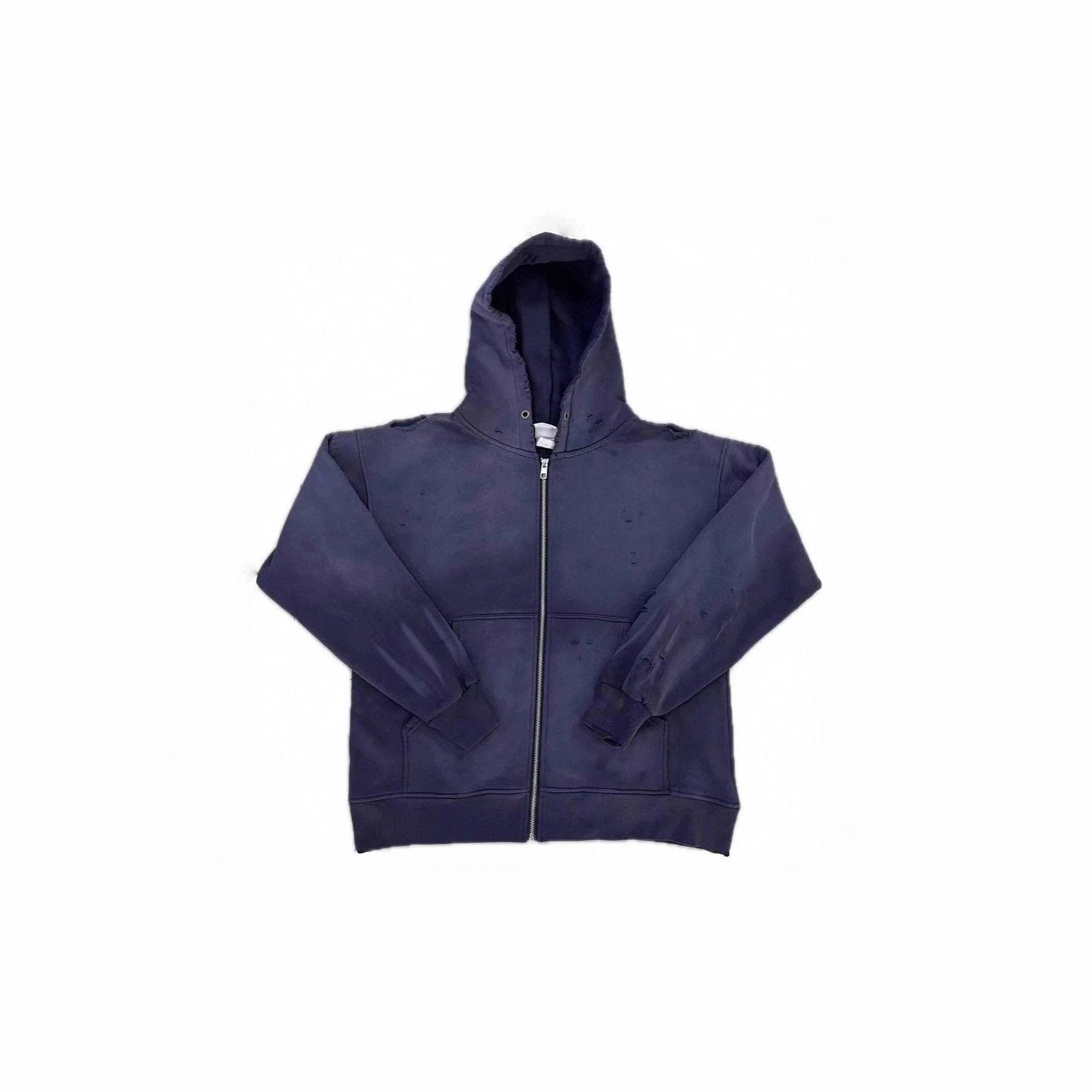 Distressed Hooded Jacket Green Urban Streetwear