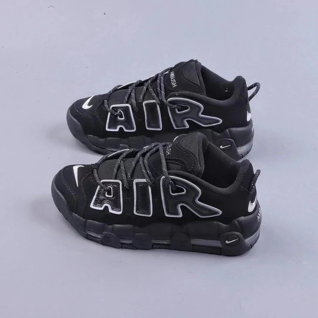 Nike Air More Uptempo Black White Basketball Sneakers