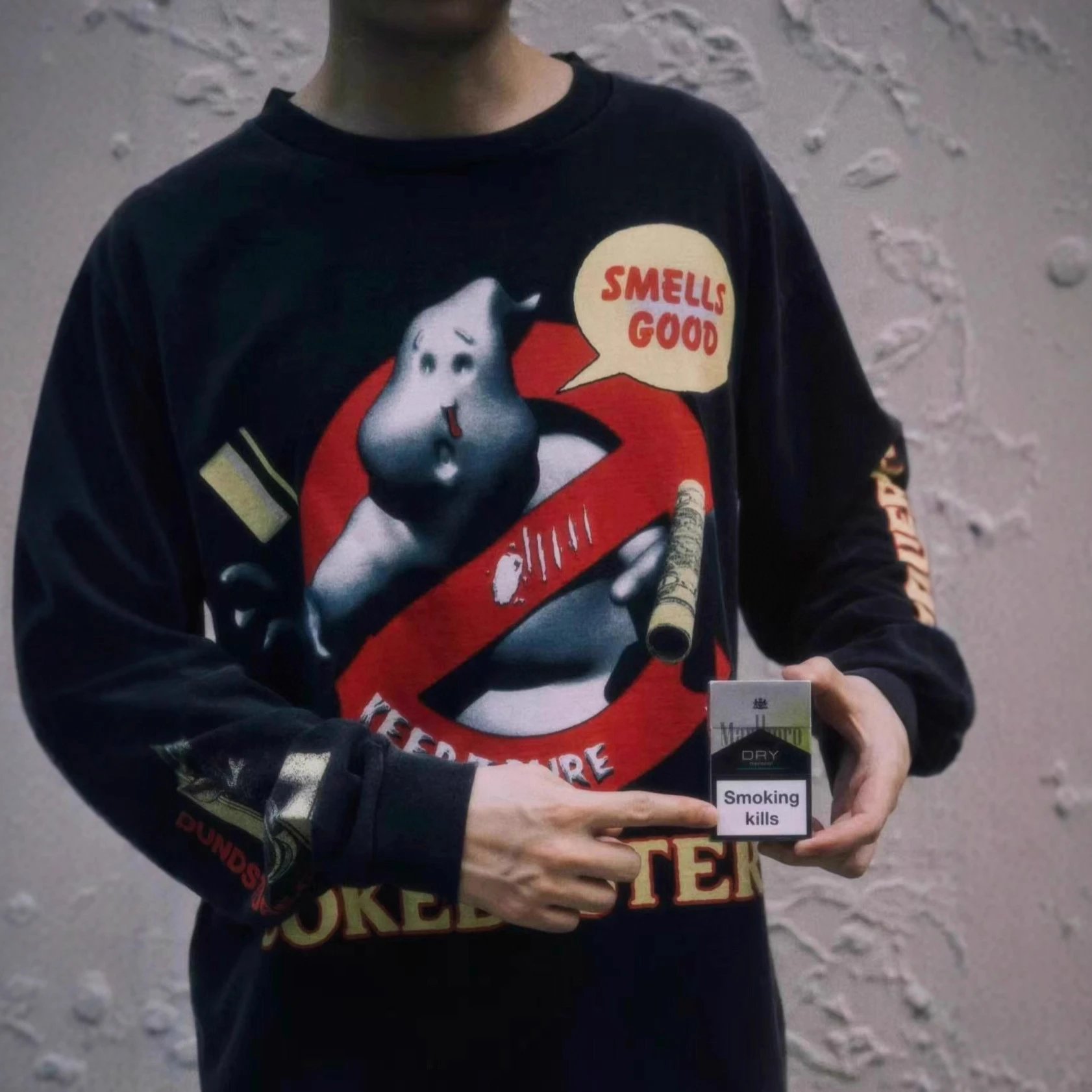 Ghostbusters Graphic Black Streetwear Long Sleeve Tee
