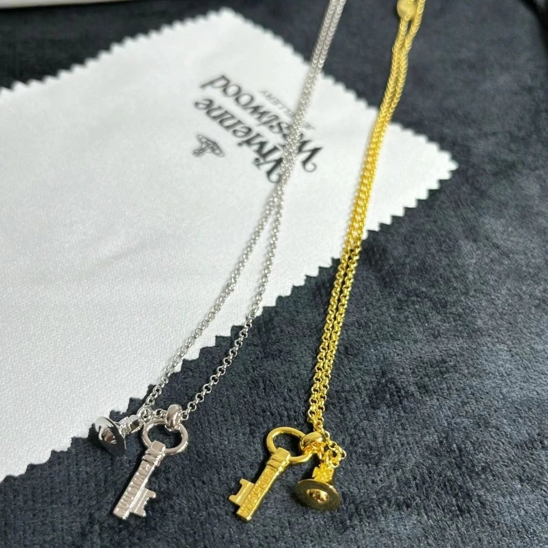 Vivienne Westwood Silver Key And Orb Pendant Necklace