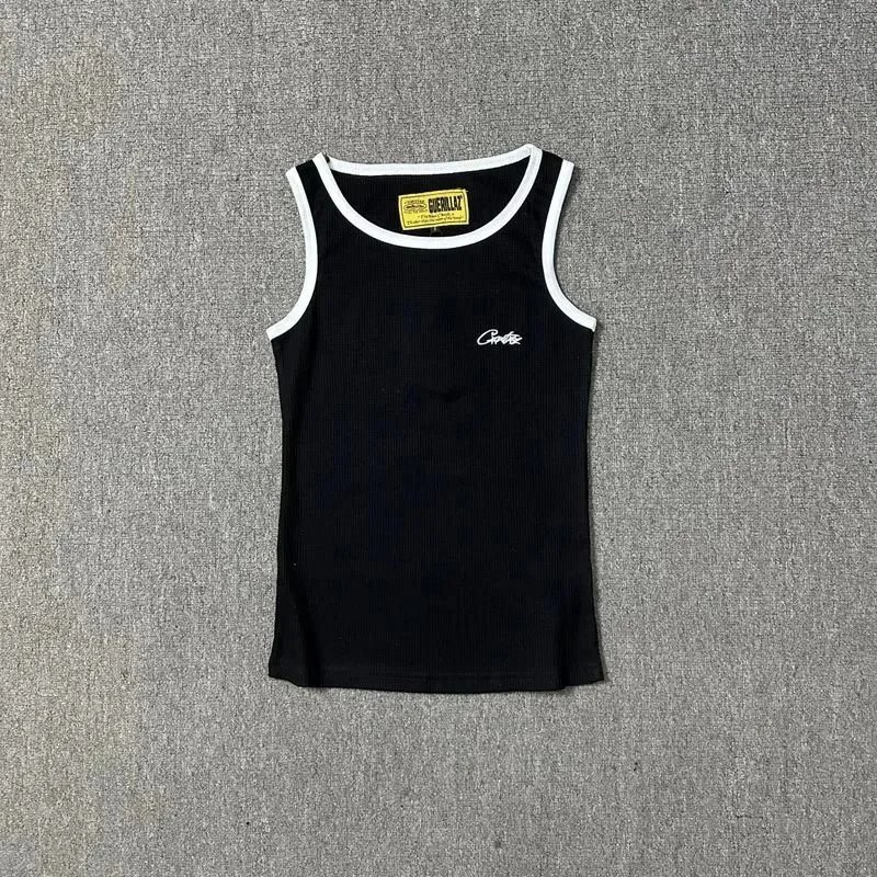 Carlie Ribbed Tank Top White Gray Black Classic