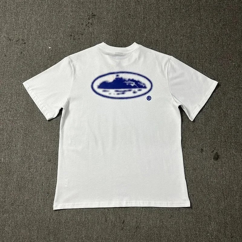 Oval Logo Graphic T-Shirt White Black Blue Red Casual
