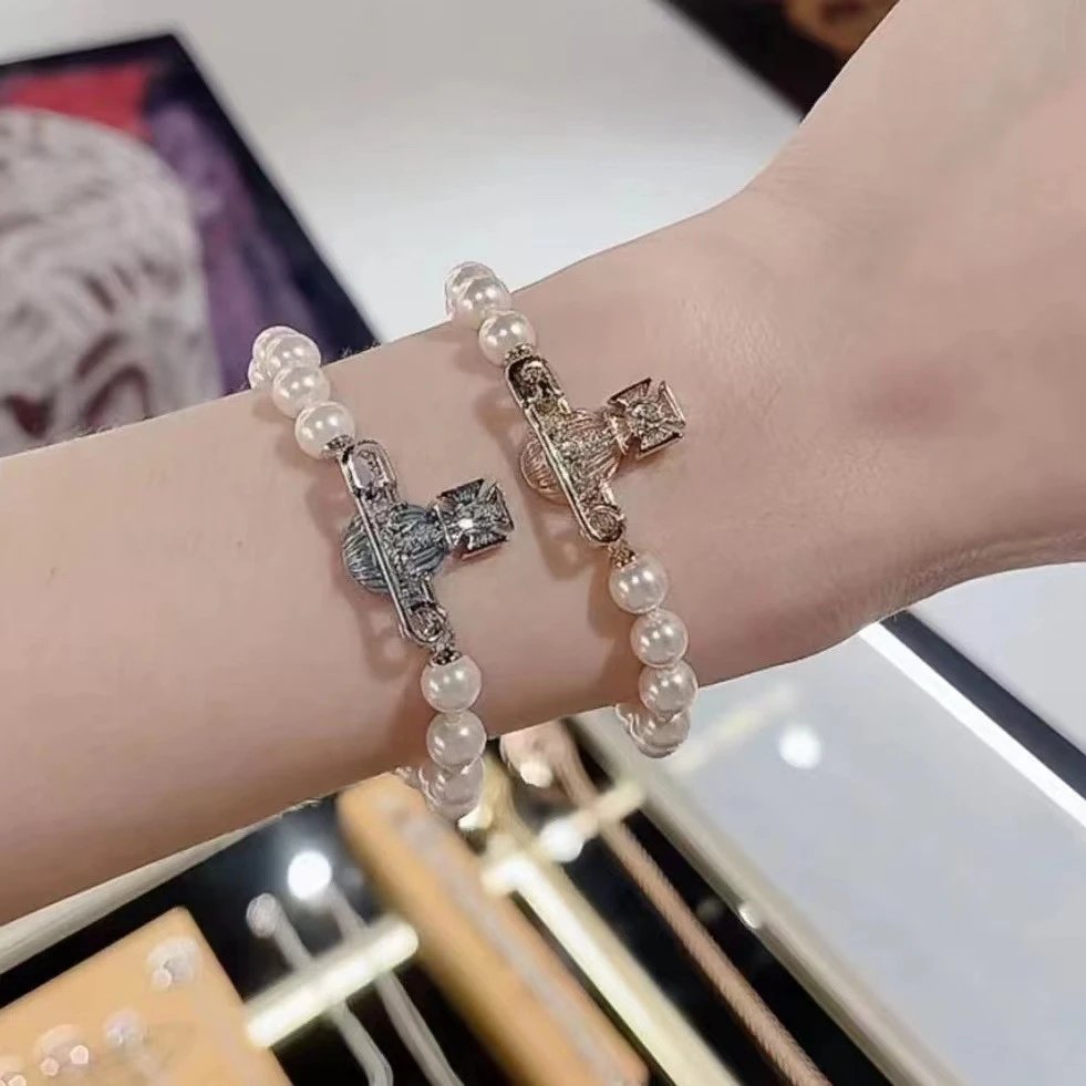 Vivienne Westwood Pearl White Orb Charm Bracelet