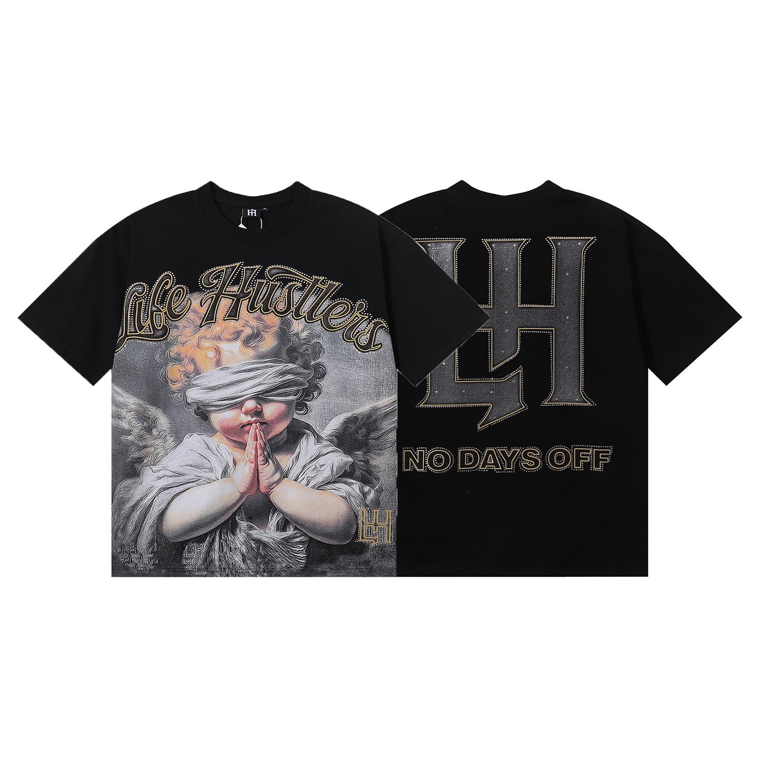 Hypebeast Logo Black Embellished Graphic T-Shirt