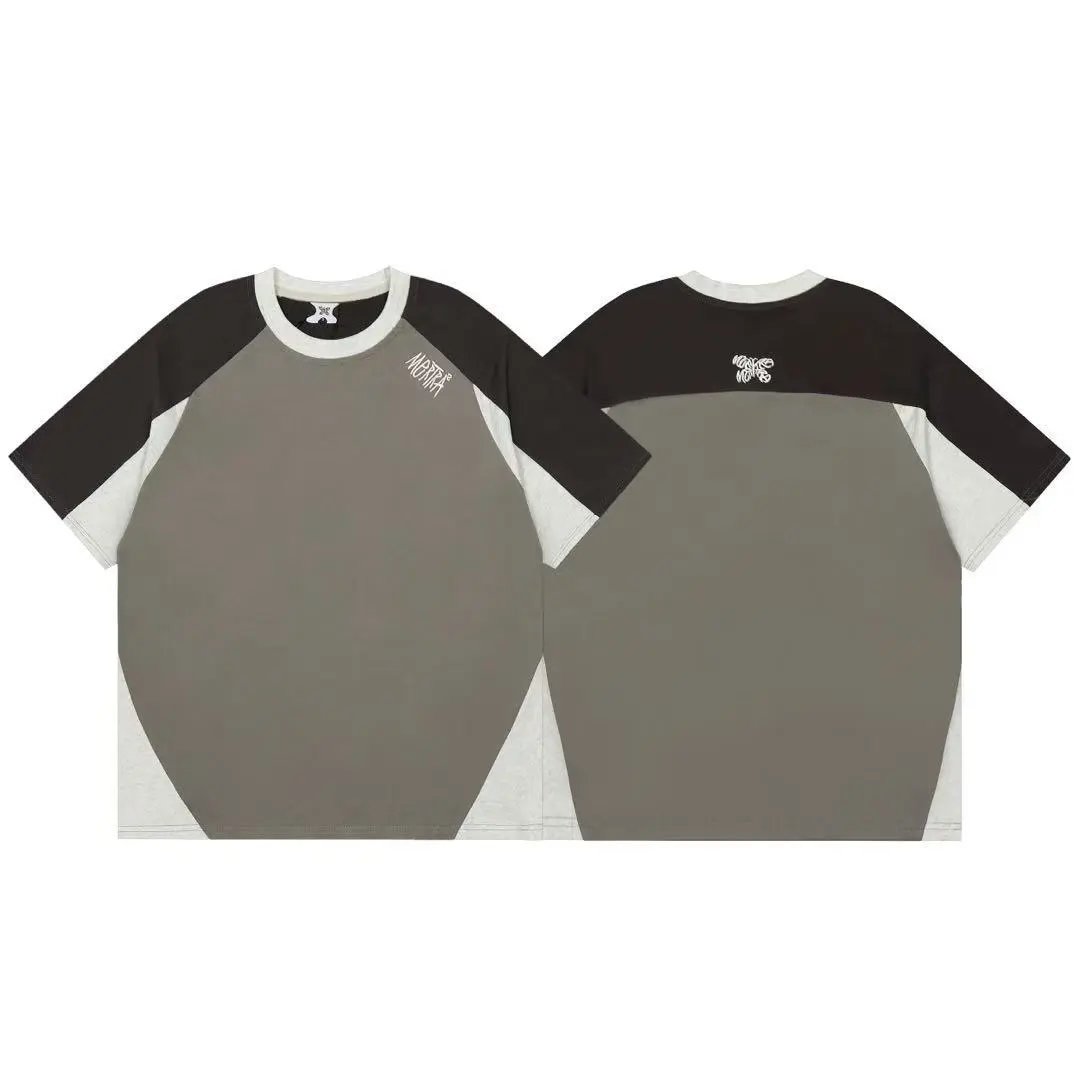 Abstracta Hooded Sweatshirt Gray Black Contrast Panel Streetwear
