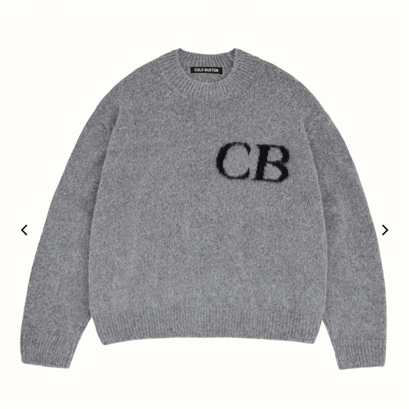 Cole Buxton Gray CB Logo Crewneck Sweater