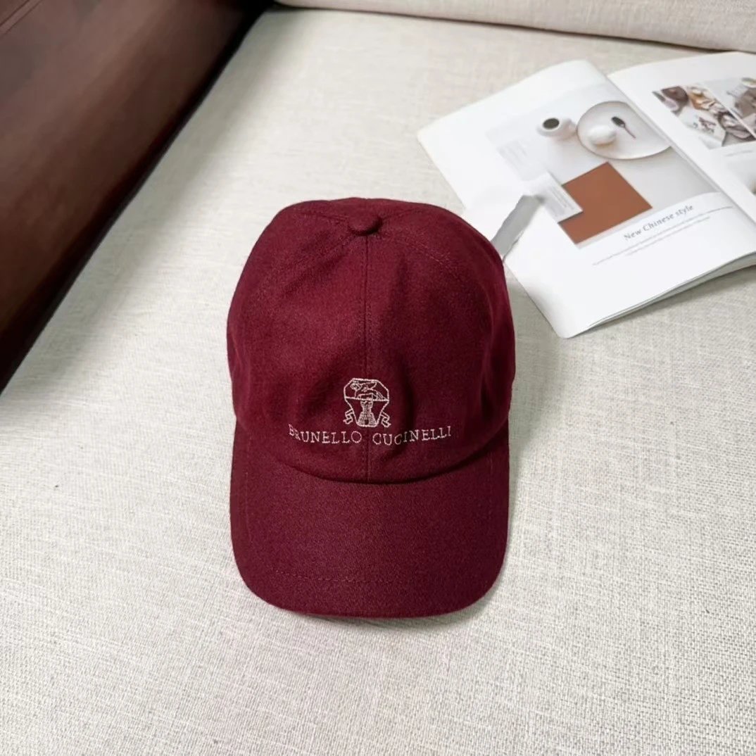 Brunello Cucinelli Hats Embroidered Logo Wool Baseball Cap image 4