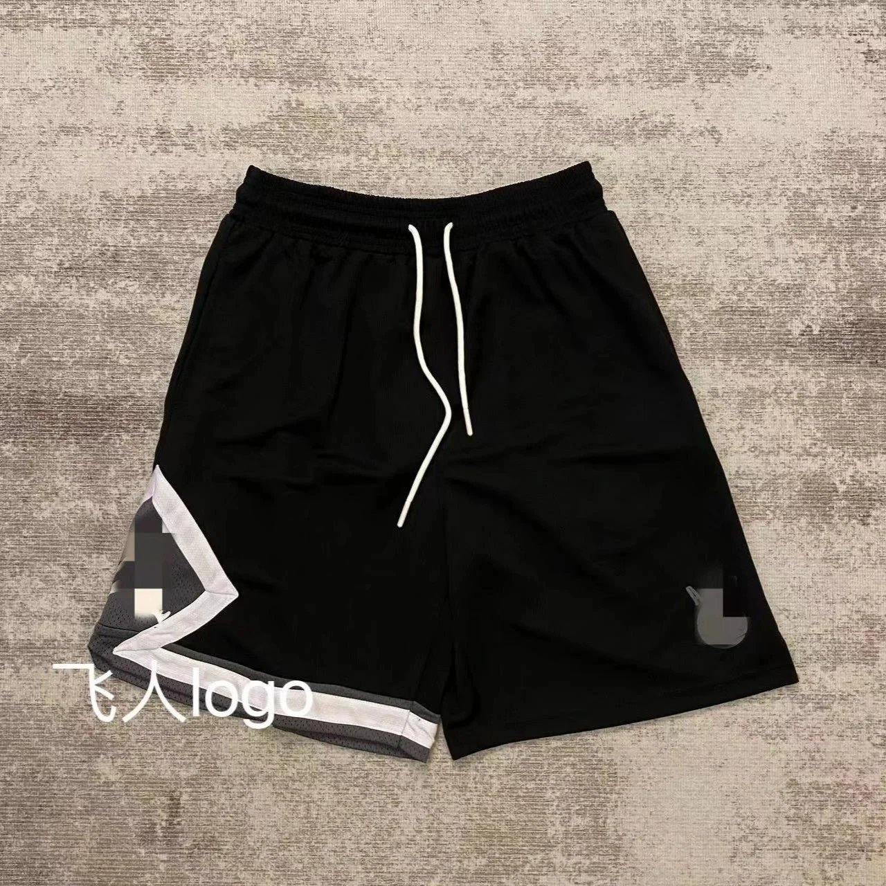 Athletic Mesh Shorts Black White Purple Sporty Basketball Shorts