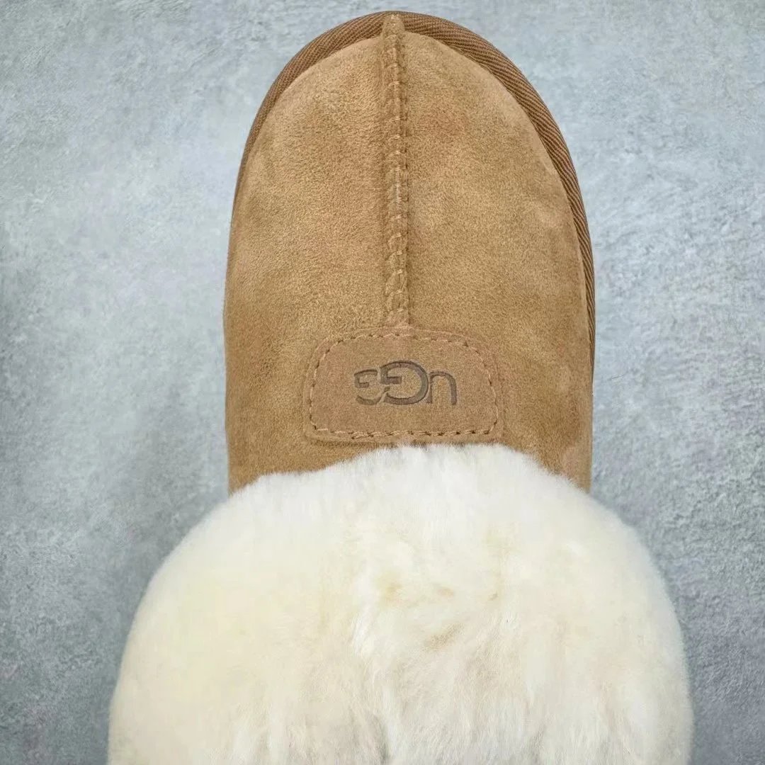 Suede Slipper Tan Shearling Lined Comfort Slippers
