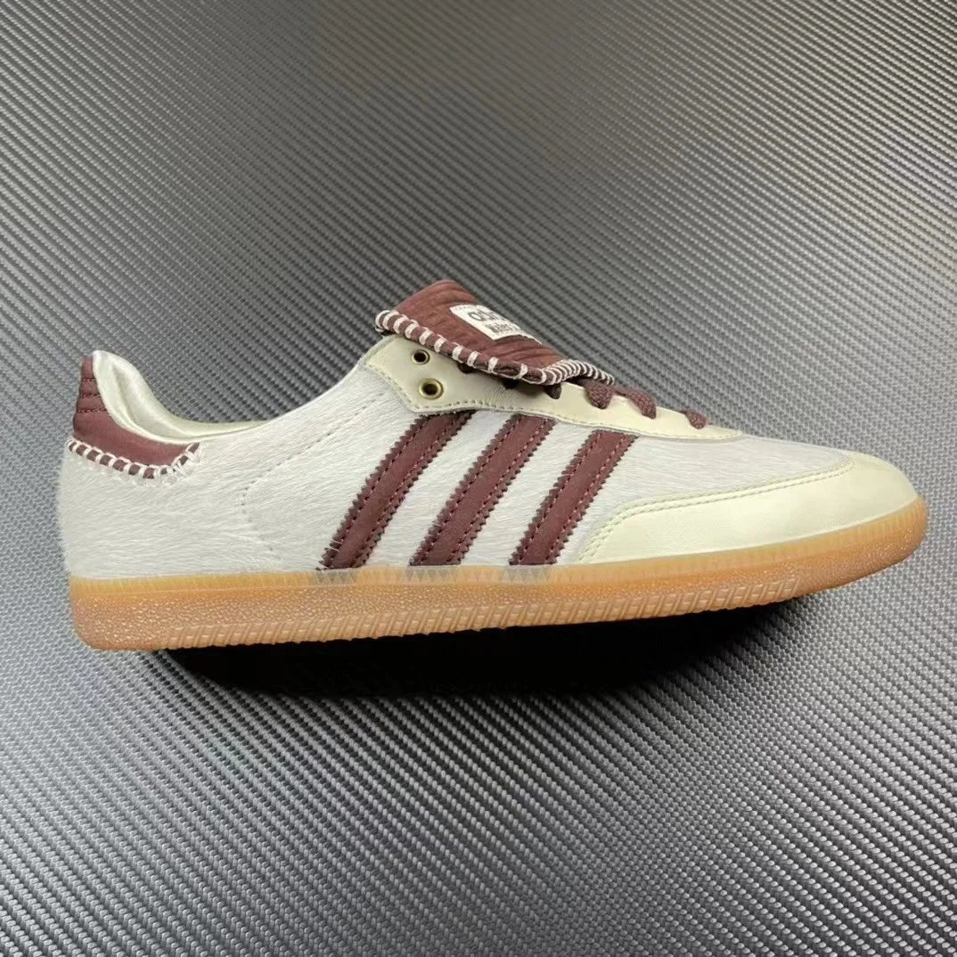 Adidas Samba White And Burgundy Classic Leather Sneakers