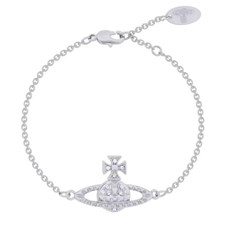 Vivienne Westwood Orb Rose Gold Crystal Chain Bracelet