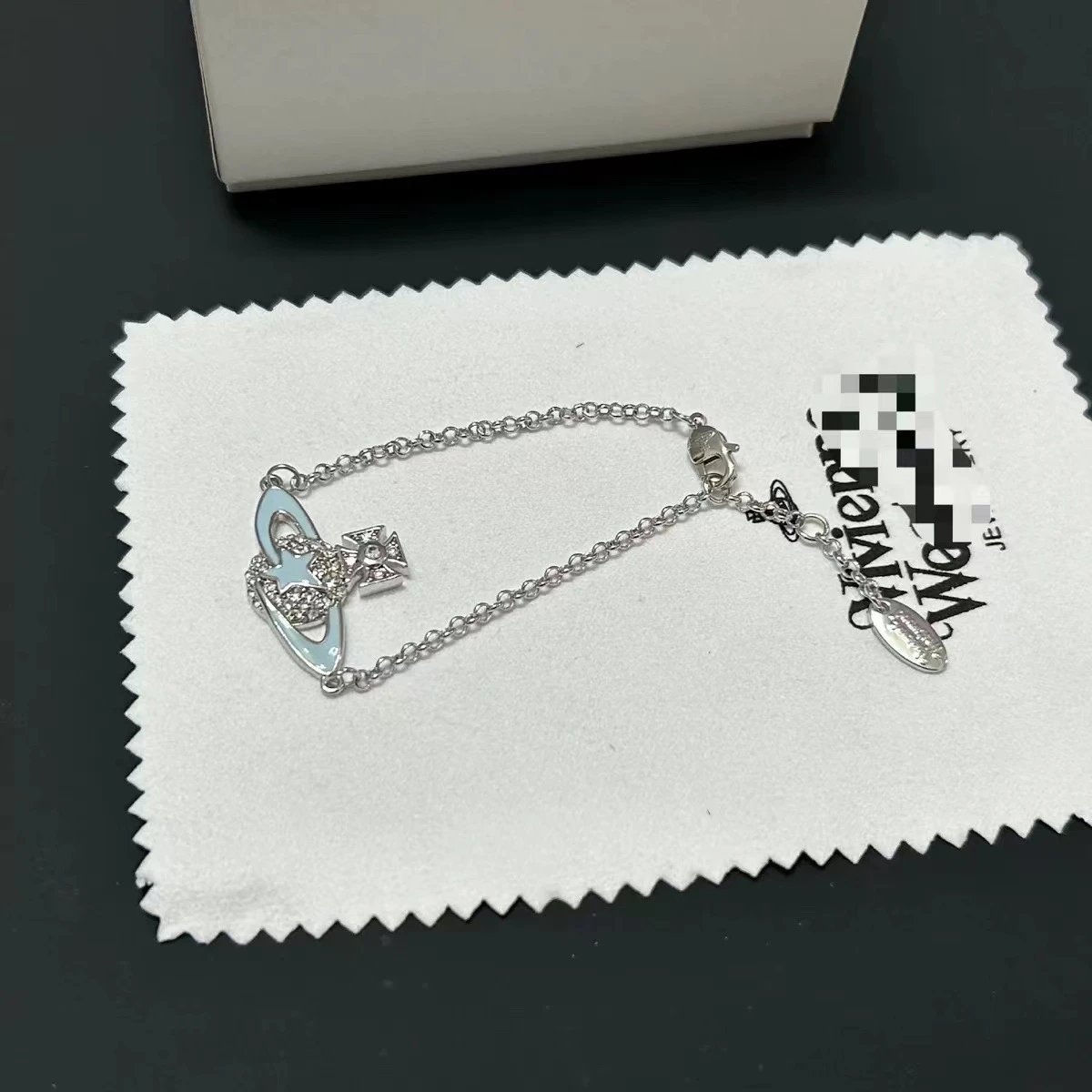 Vivienne Westwood Orb Black Rhinestone Pendant Necklace