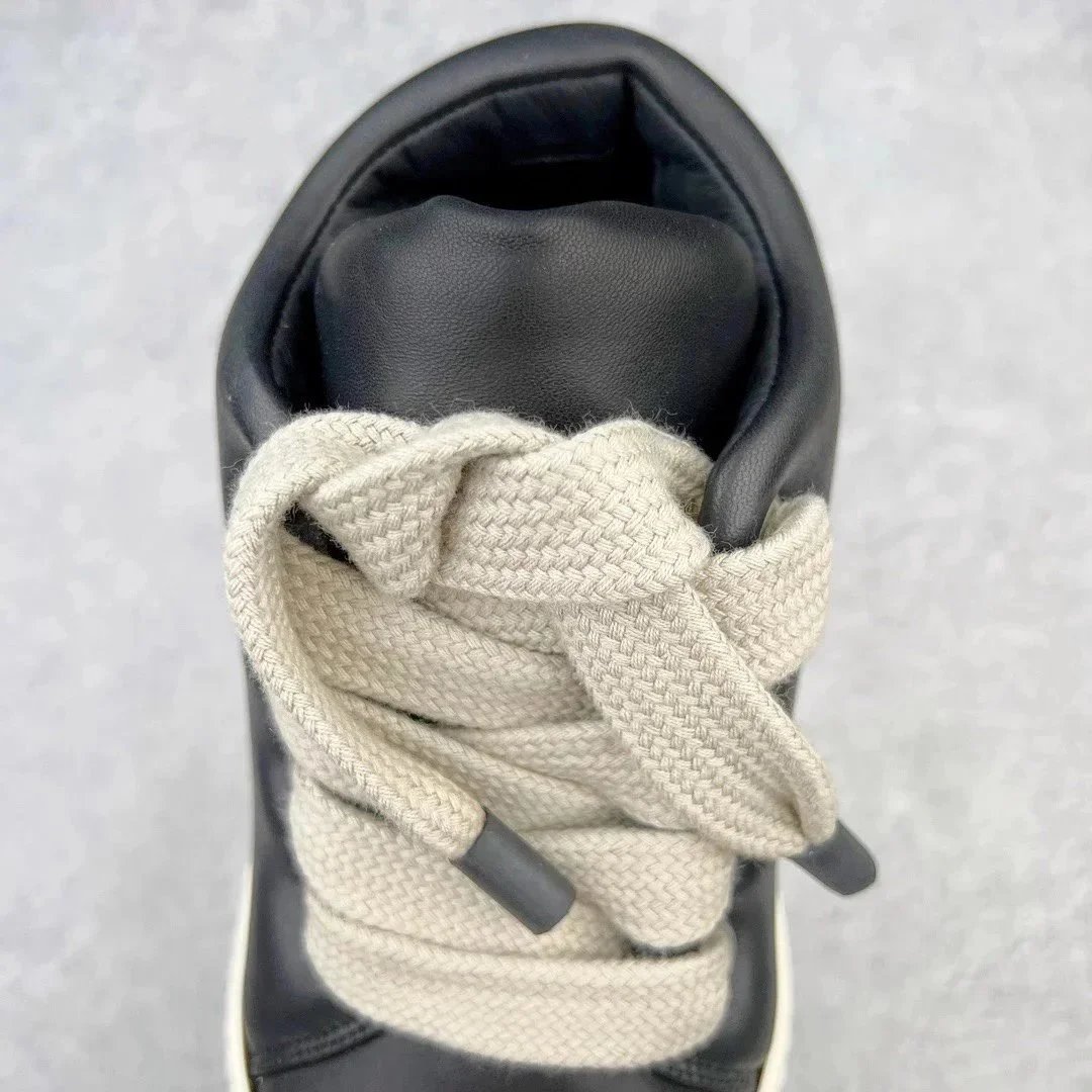 Rick Owens Geobasket Black White Minimalist Sneakers