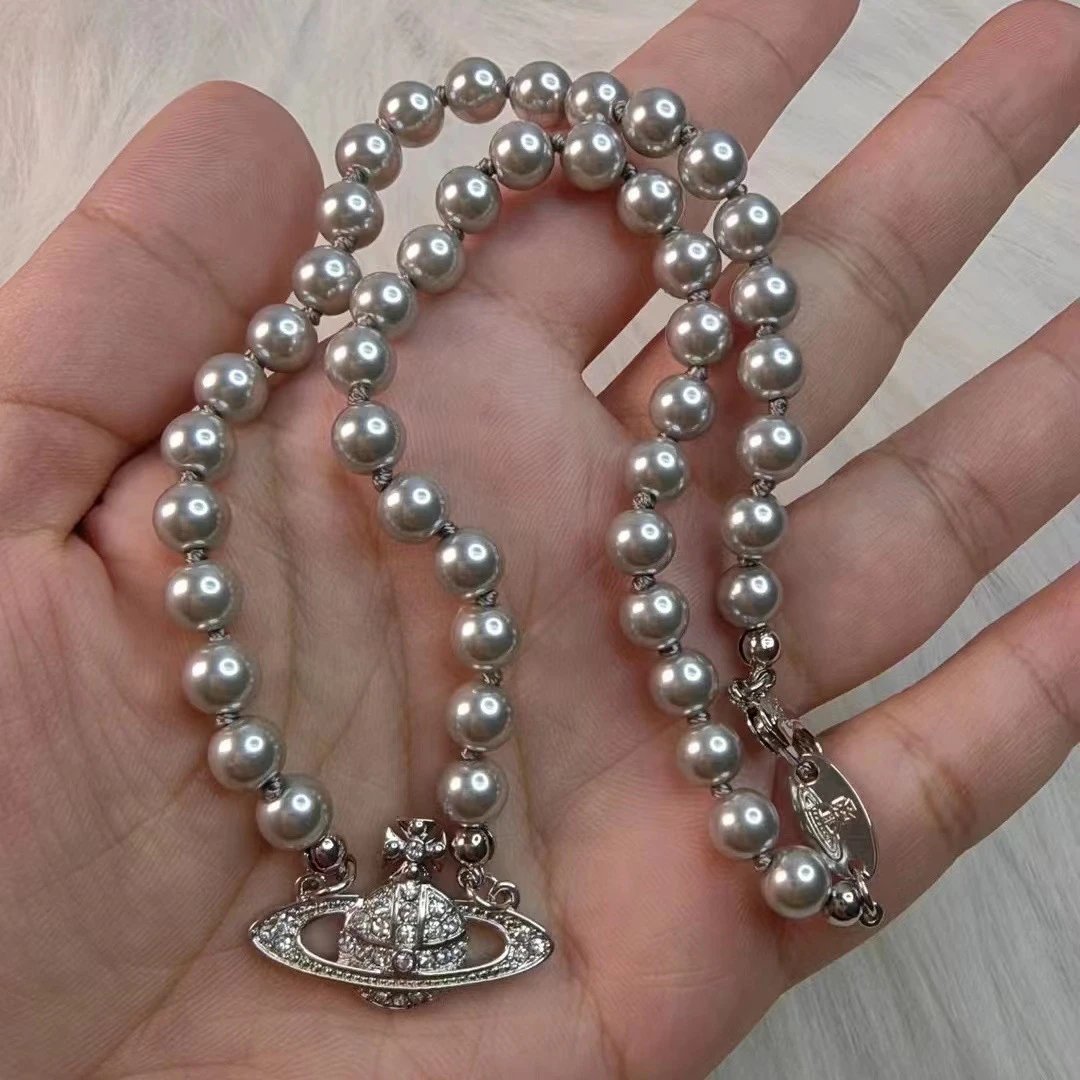 Vivienne Westwood Pearl Grey Orb Charm Bracelet