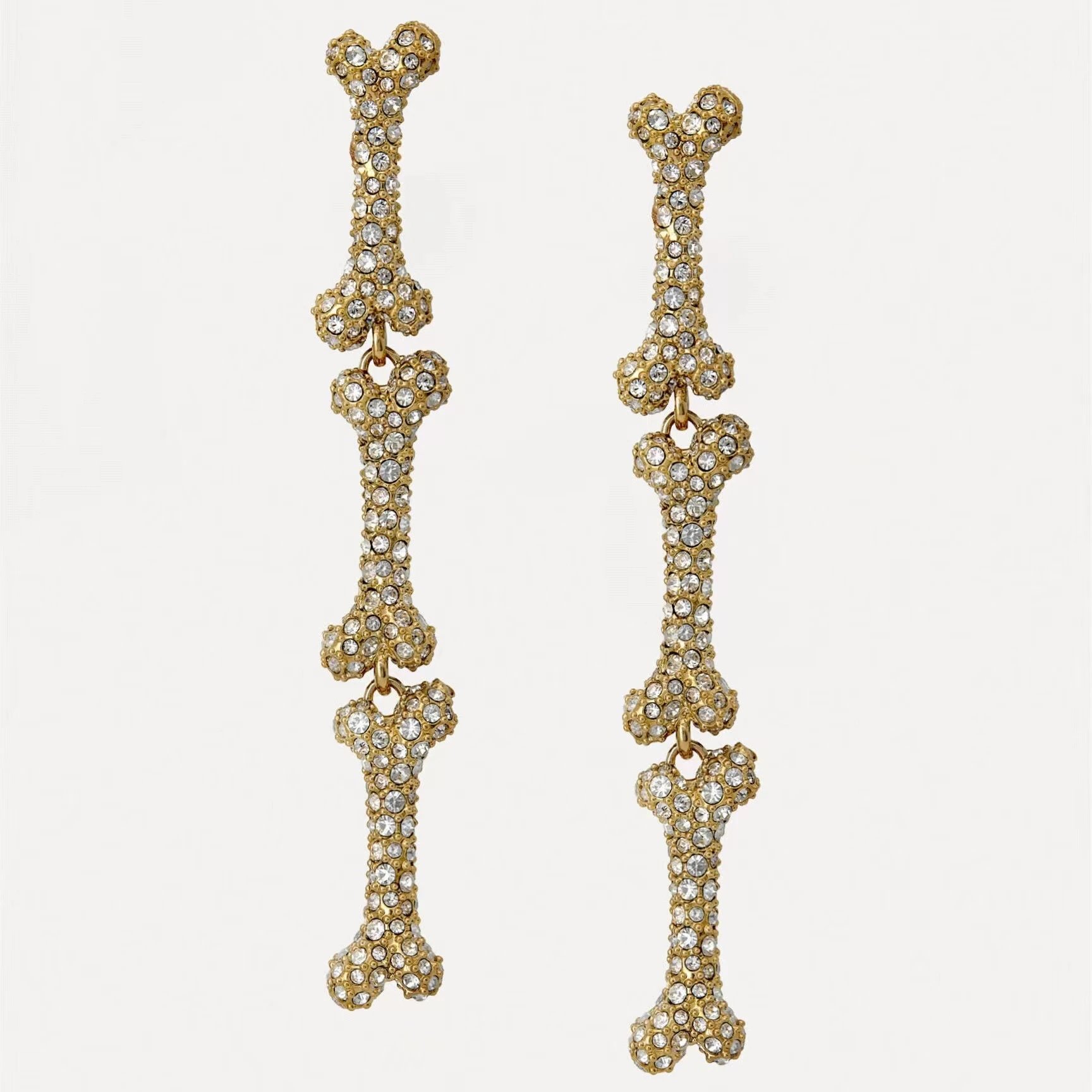 Vivienne Westwood Bone Crystal Silver Punk Earrings