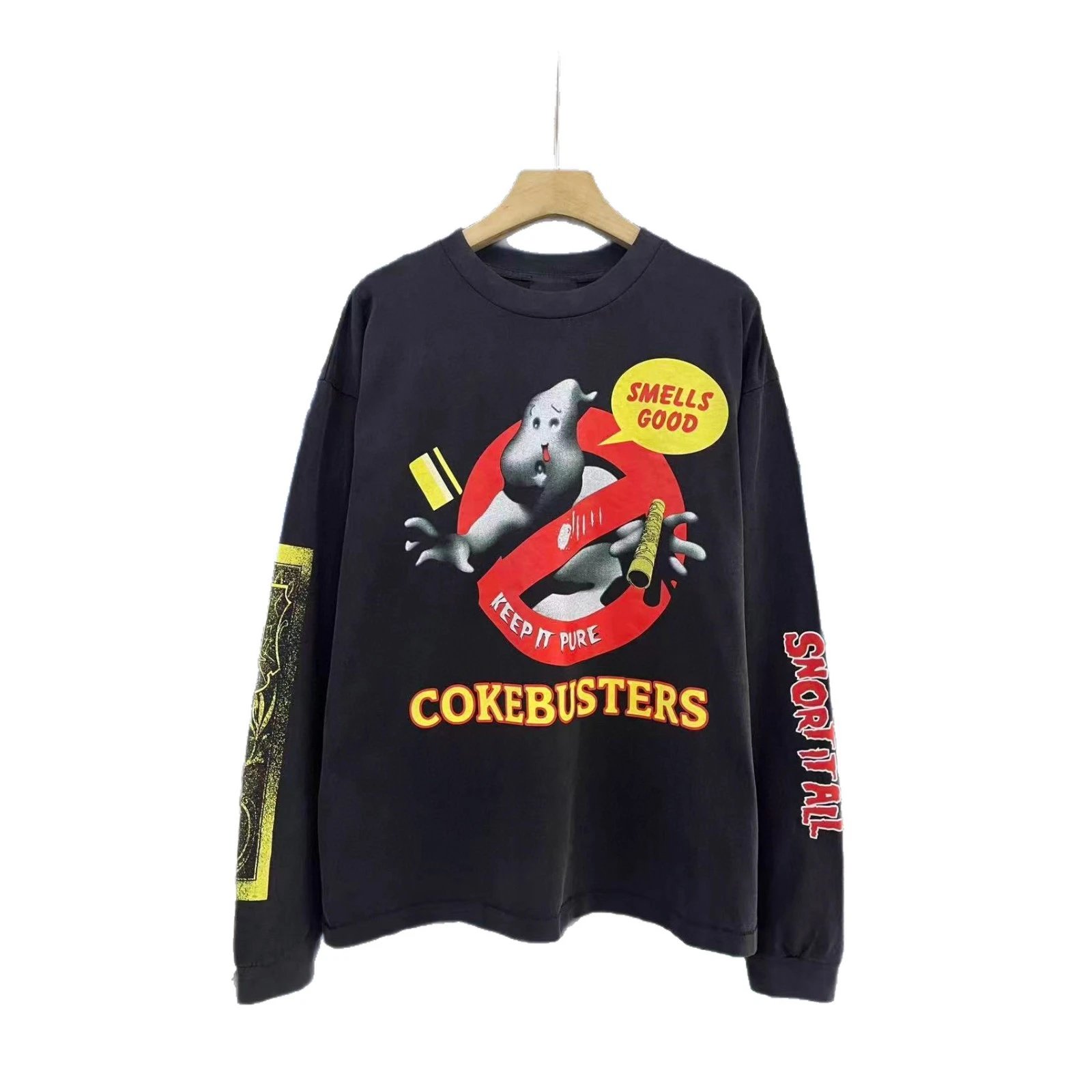 Ghostbusters Graphic Black Streetwear Long Sleeve Tee