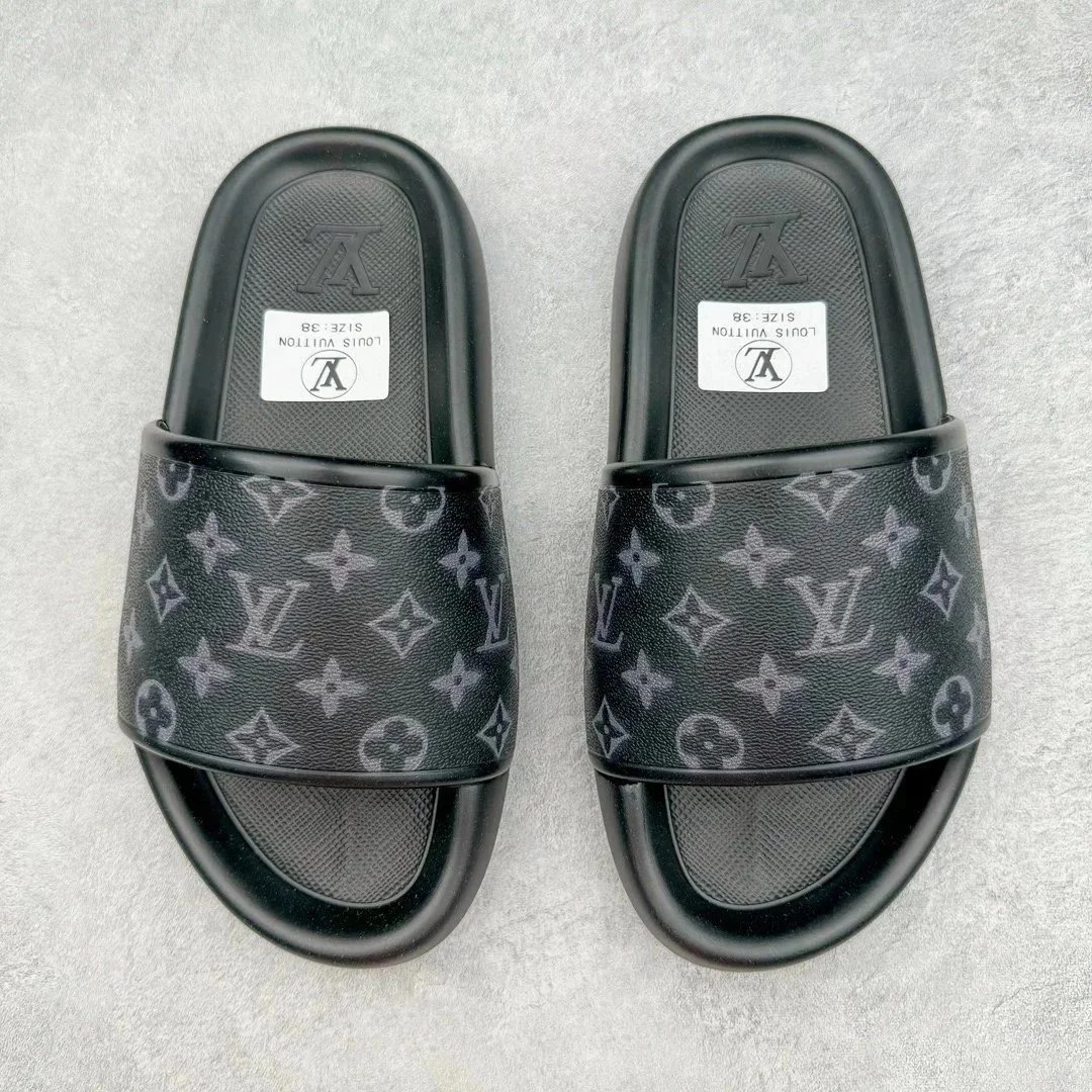 Louis Vuitton LV Love Black Colorful Block Slide Sandals