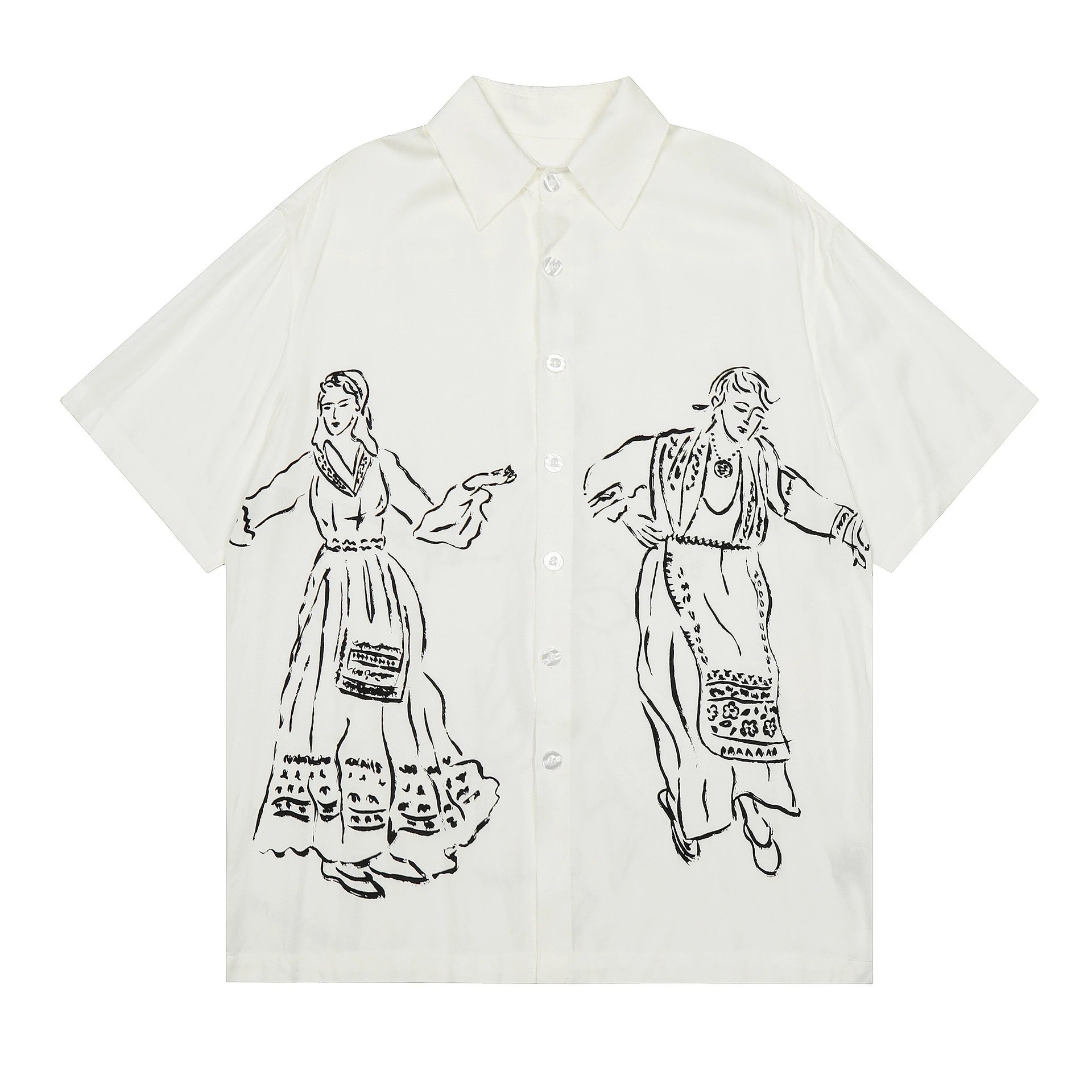 Aimé Leon Dore White Graphic Print Short Sleeve Shirt