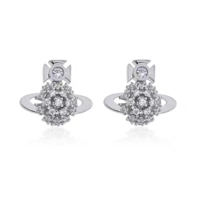 Vivienne Westwood Orb Gold Crystal Stud Earrings