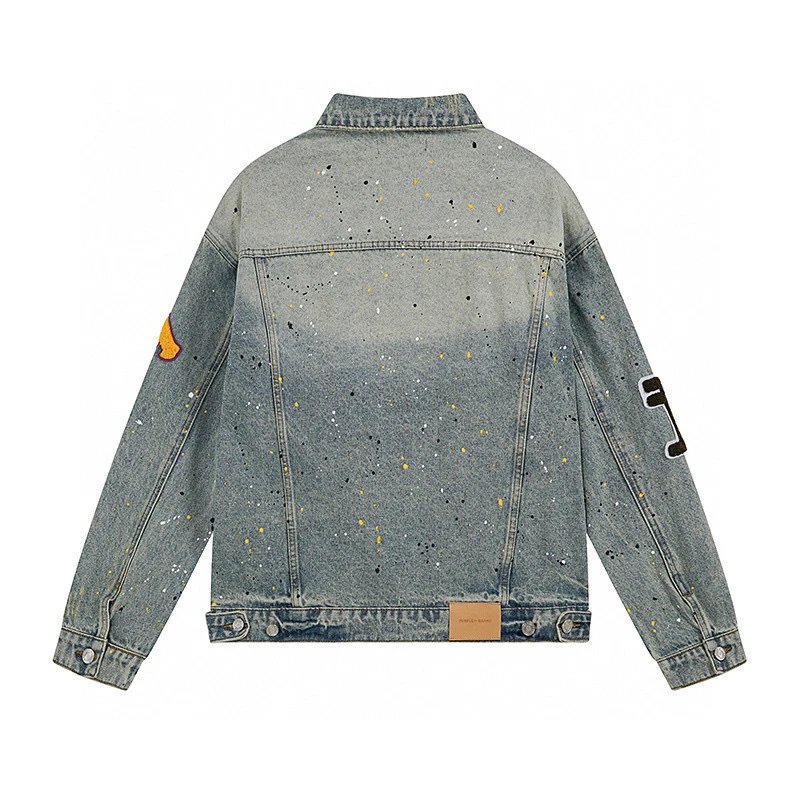 Purple Brand Denim Jacket Light Blue Distressed Oversized