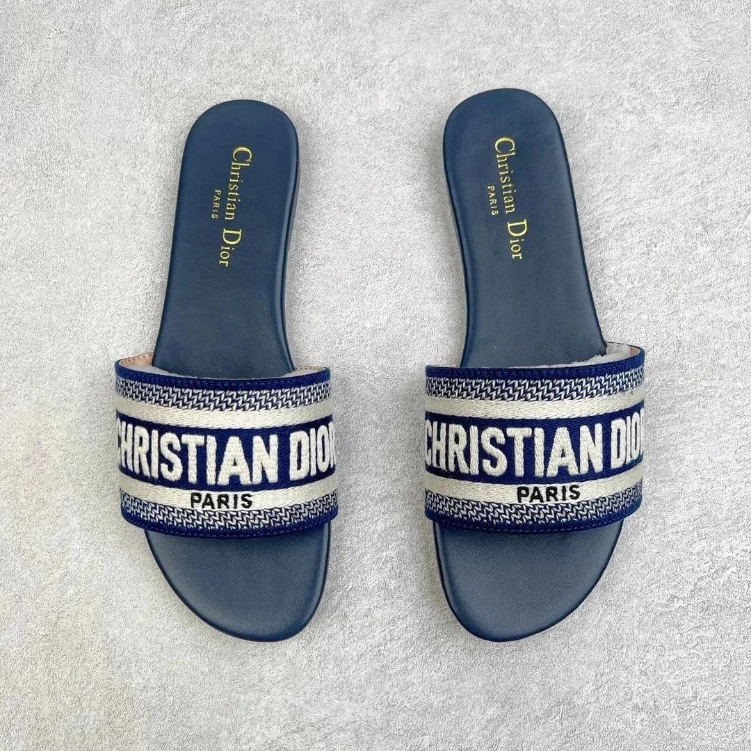 Christian Dior Slide Pink Toile de Jouy Flat Sandals