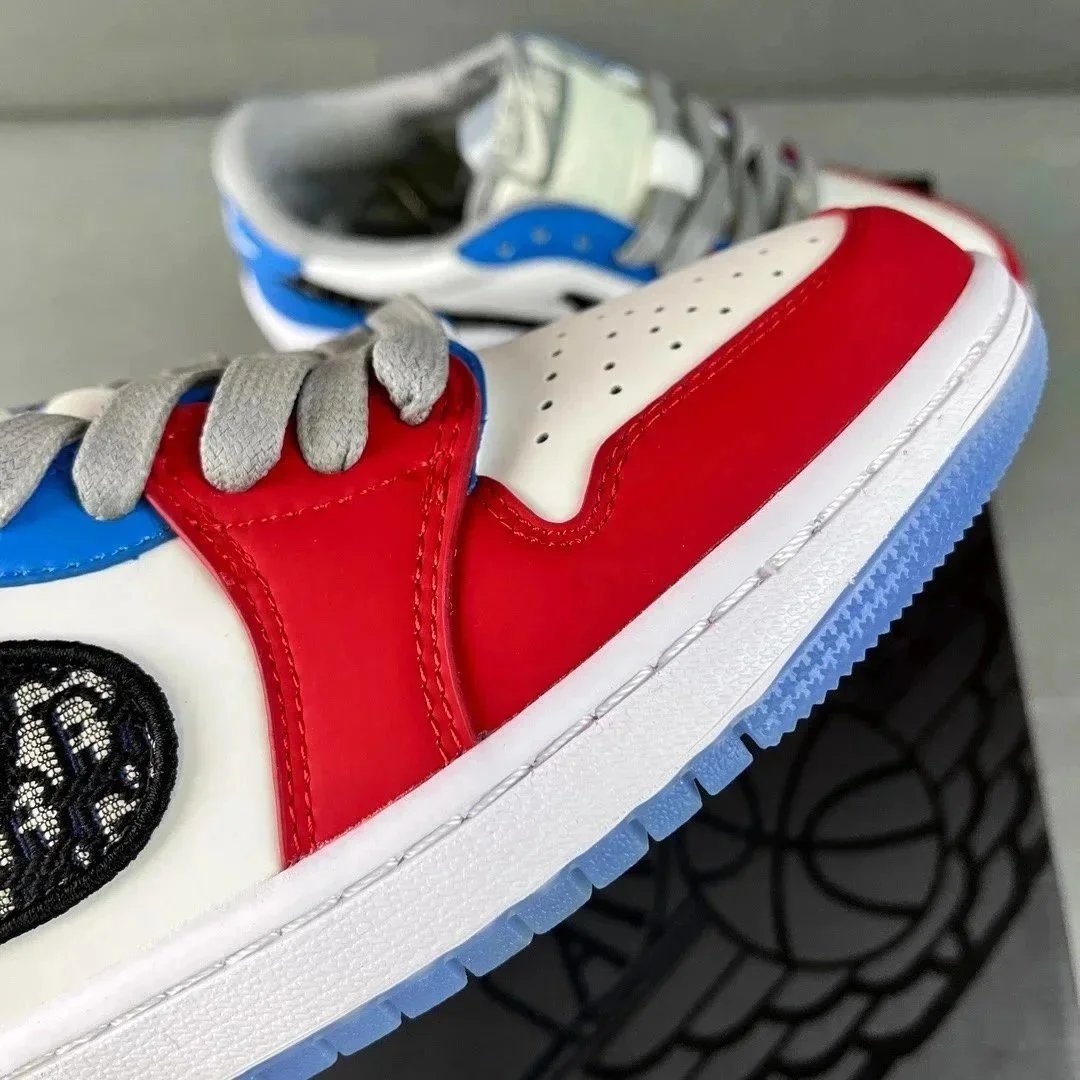 Nike Air Jordan 1 Low Patterned Colorblock Sneakers