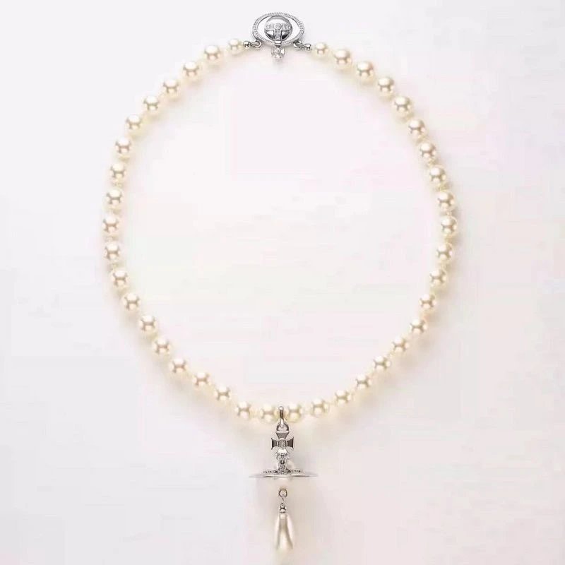 Vivienne Westwood Pearl Gold Orb Pendant Necklace