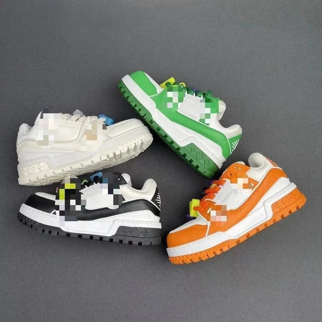 Louis Vuitton Archlight White Green Orange Pixel Design Sneakers