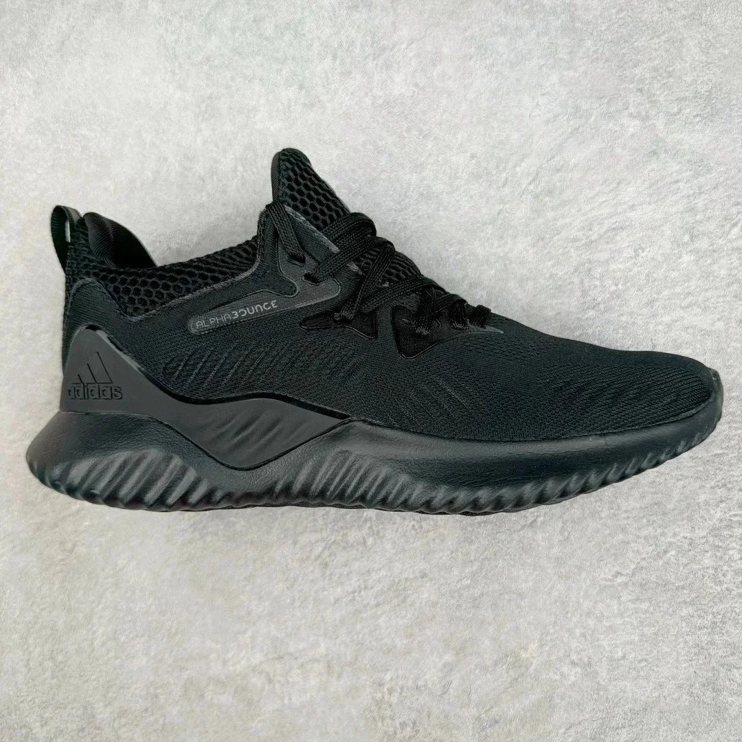 Adidas AlphaBounce Black Mesh Running Sneakers
