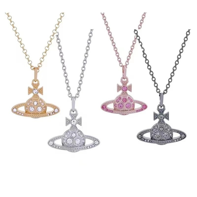 Vivienne Westwood Orb Green Crystal Pendant Necklace