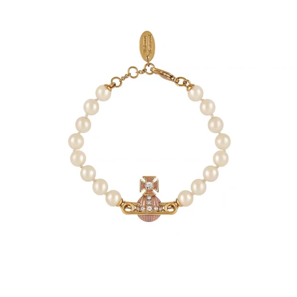 Vivienne Westwood Pearl White Orb Charm Bracelet