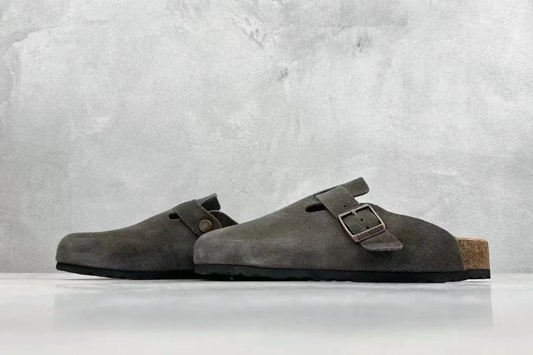 Birkenstock Boston Grey Suede Classic Clog