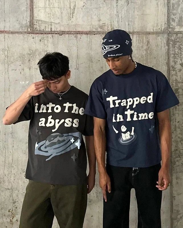 Graphic Tee Navy Blue Oversized T-Shirt