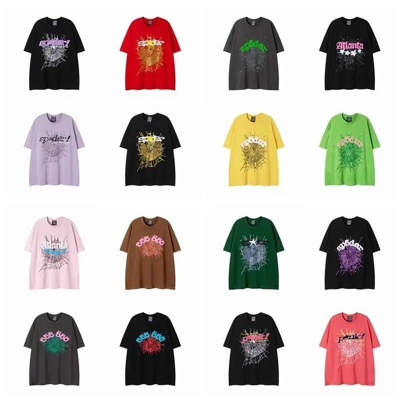 Spider Web Print Graphic T-Shirt Assorted Colors Streetwear