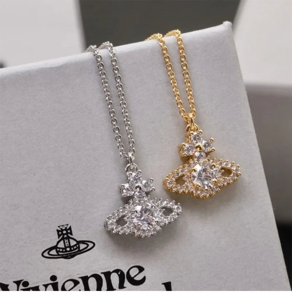 Vivienne Westwood Orb Silver Crystal Pendant Necklace