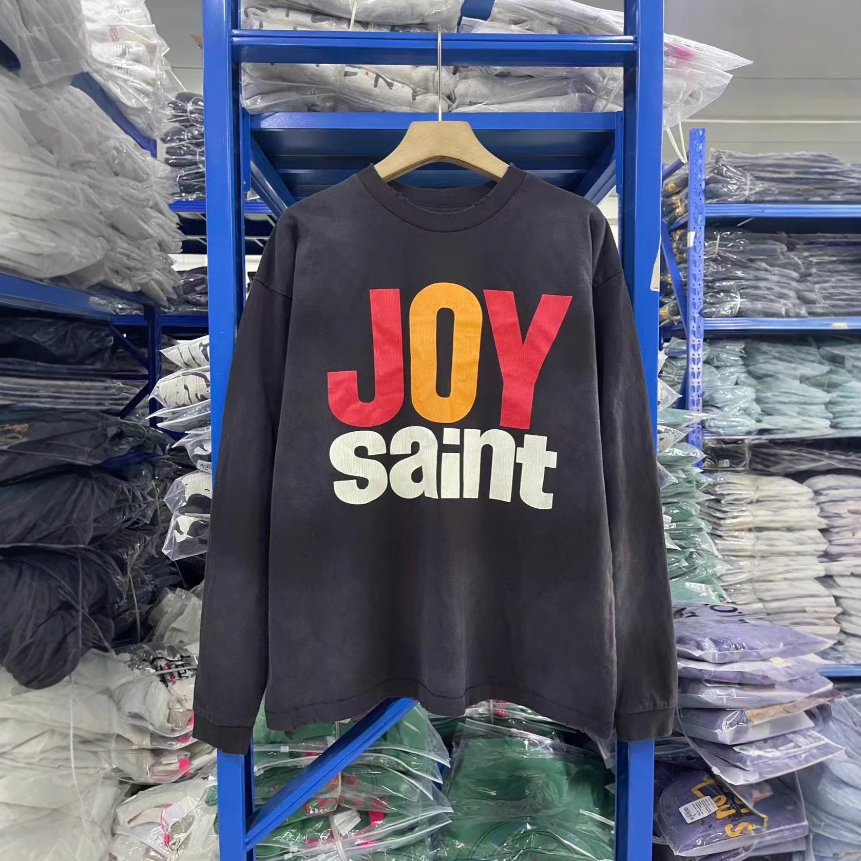 JOY Saint Black Graphic Oversized Sweatshirt
