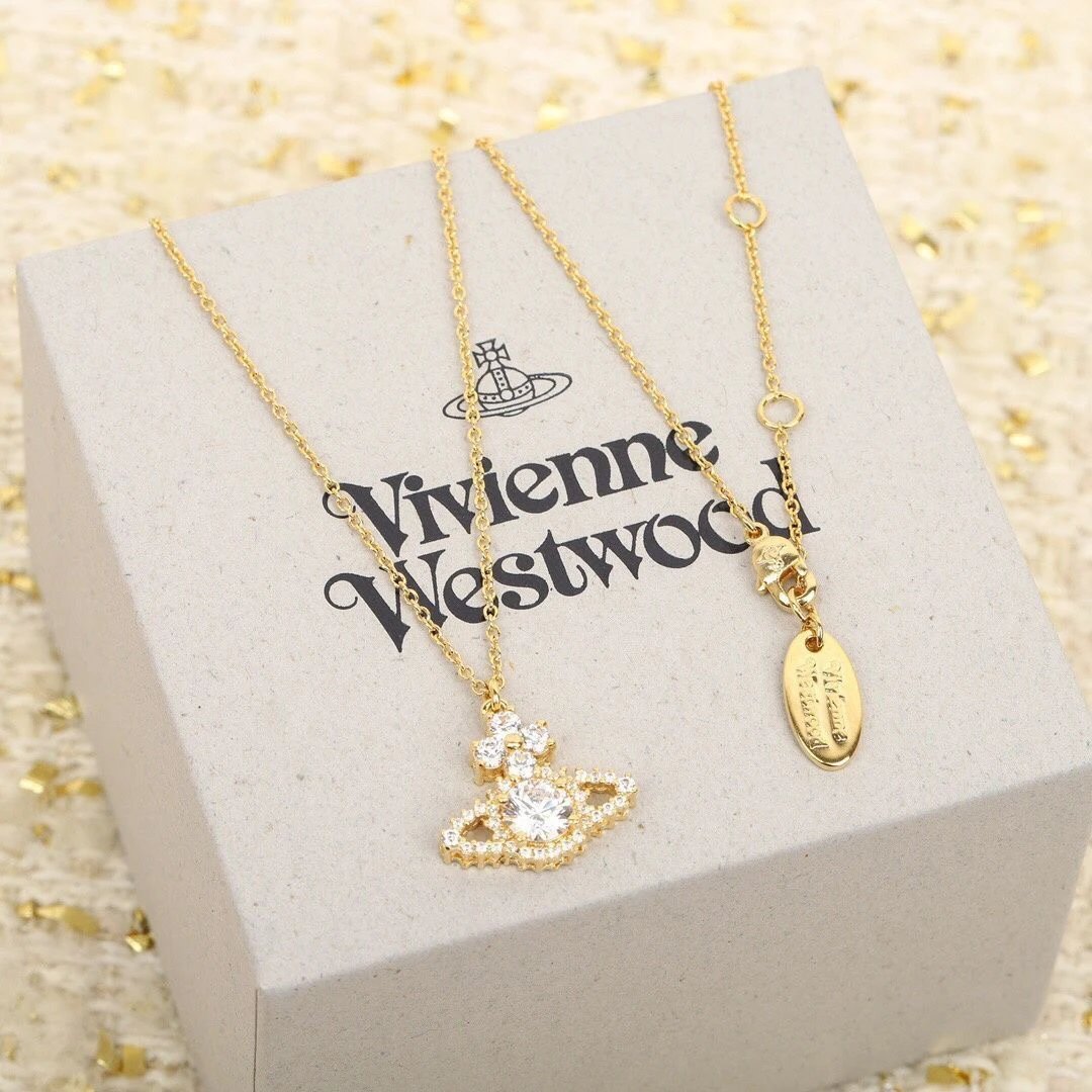 Vivienne Westwood Orb Silver Crystal Pendant Necklace