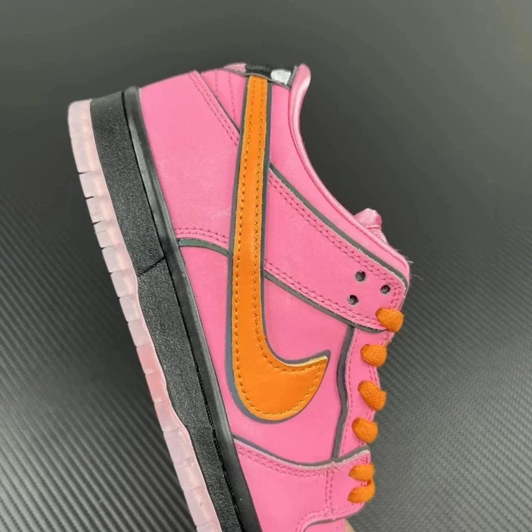 Nike Dunk Low Pink Orange Swoosh Casual Sneakers