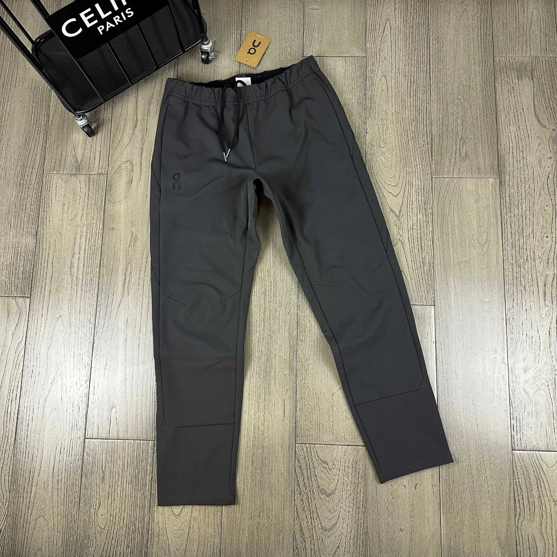 On Trousers Drawstring Tapered Athletic — gray