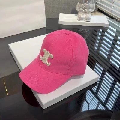 Celine Logo Embroidered Navy Blue Denim Baseball Cap